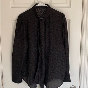 Hardly worn AT leopard print blouse with bow neck